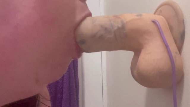 Piggy likes choking on big cock then cleaning up the mess