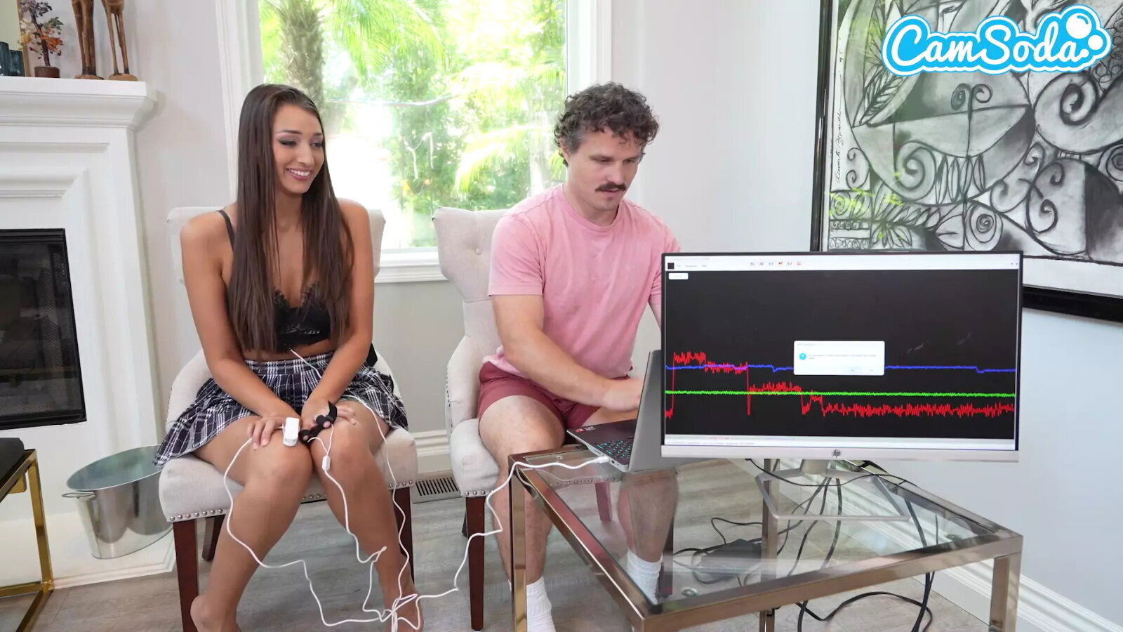 Natural Busty Brunette Fails Detector Sucks Dick gets Fucked