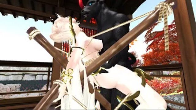 horny girl from Cryptofantasy visits shibari room fuck with