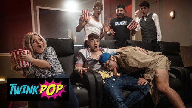 TWINKPOP Getting Nasty Movie Theater With Dante Colle, Michael Boston Troye Dean