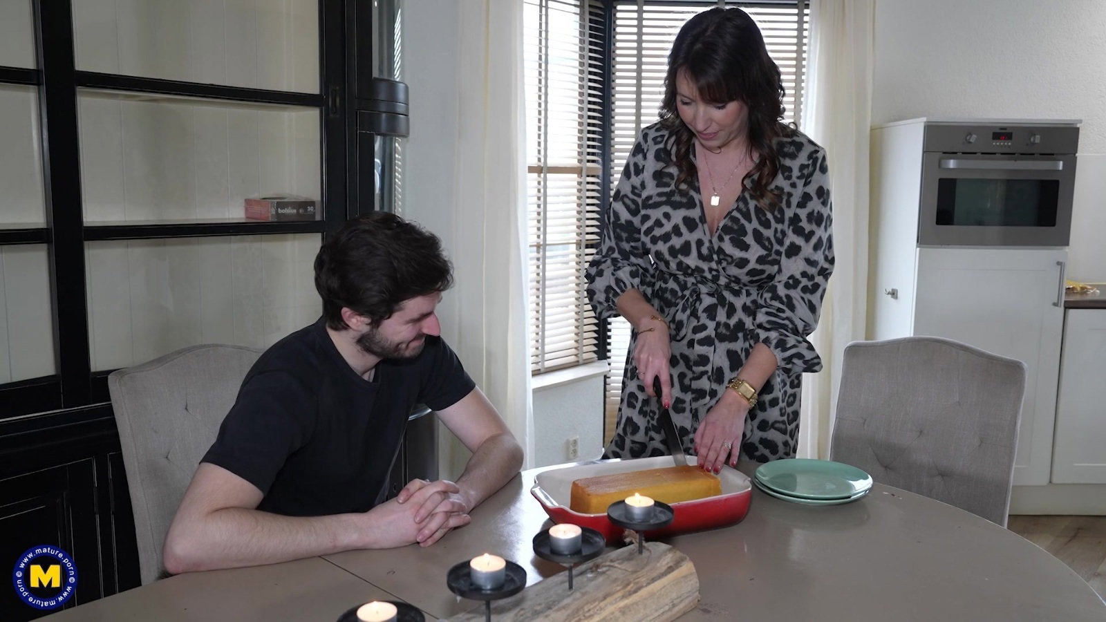 Brunette beauty Daphne Laat seduces lover with sexy lingerie