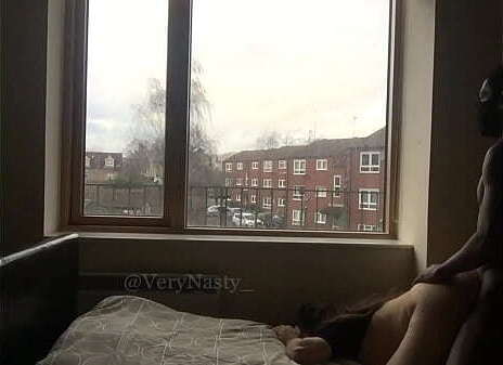 Slut Fucking BBC by the window for everyone to see