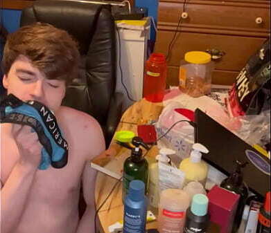 Sneaking Into Step-Brother&rsquo_s Room Cumming Underwear