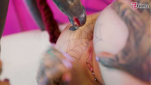 Extreme tattoo PORNSTARS fucked tattooed dick ATM, GAPES, Threesome, sloppy