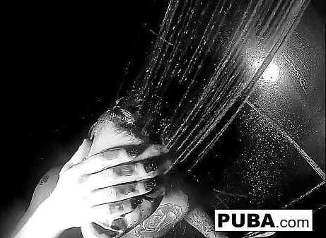 Brunette Jezebelle gets steamy shower