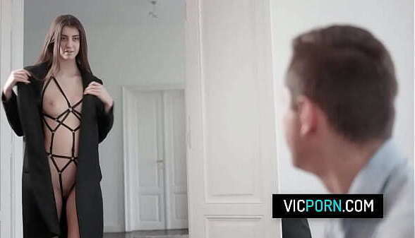 brunette Lina Luxa passionate with partner hotel