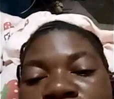 Horney girlfriend playing with her pussy on video call