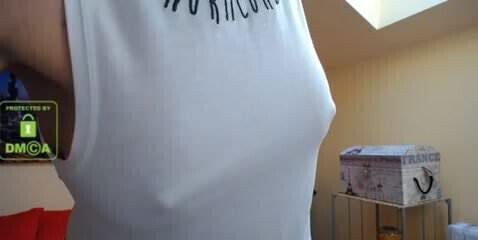 Nipples so hard, she may be smuggling peanuts