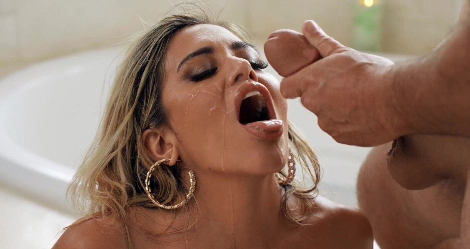 Insolent MILF likes swallow after premium porno display