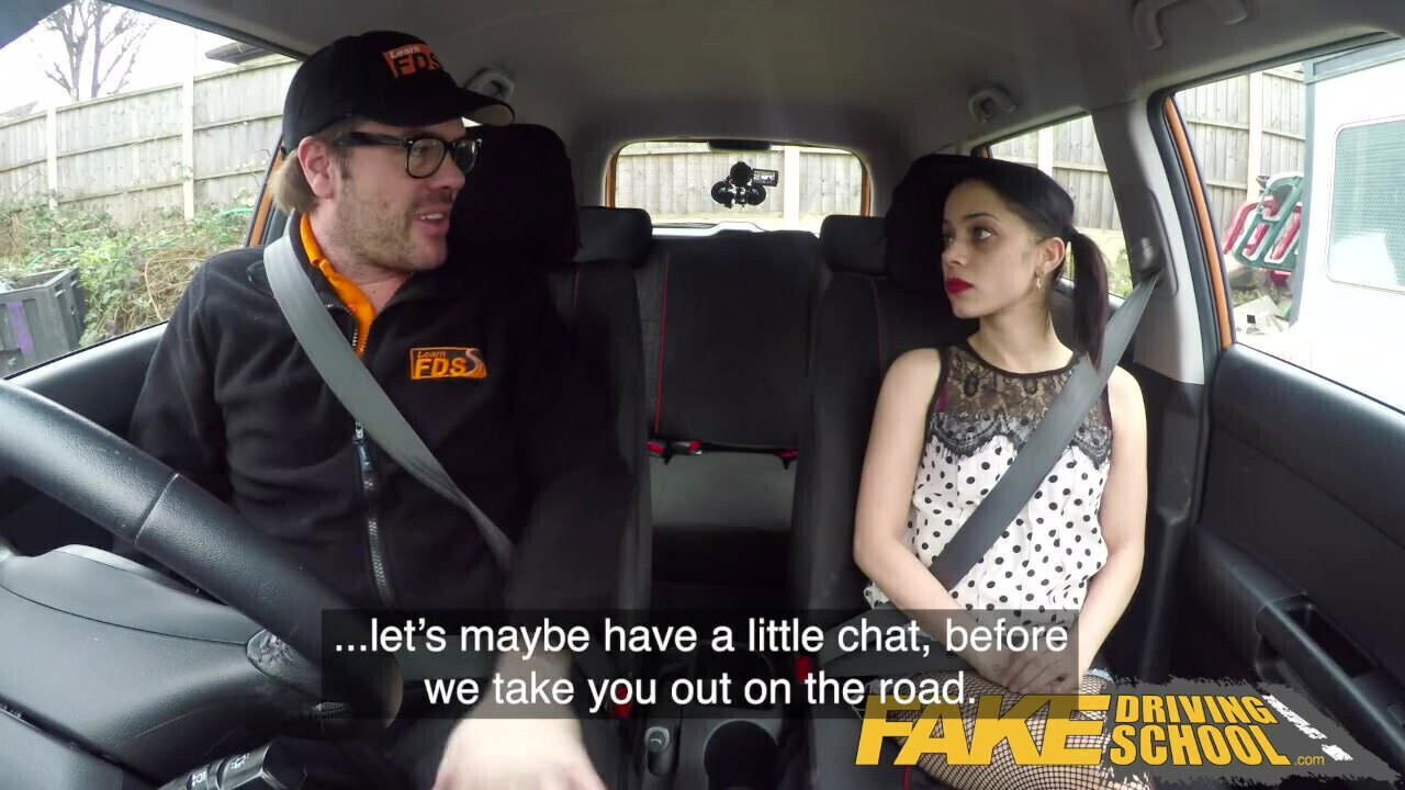 Fake Driving School Rough back seat fuck petite learner