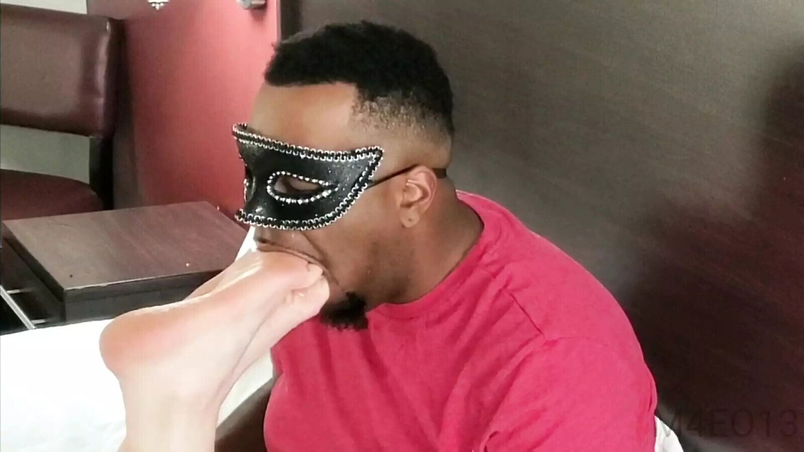 Worshiping girlfriend feet