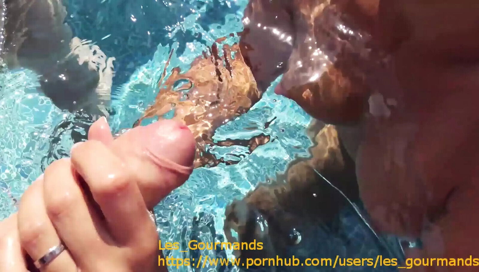 Porn actors fuck pool ends with their