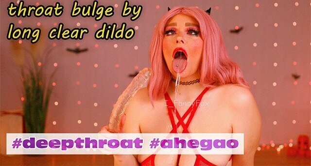 Throat bulge long clear double headed dildo