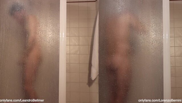 Friends shower after