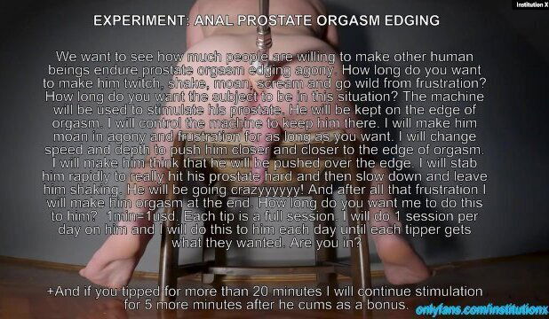 EXPERIMENT PROSTATE ORGASM EDGING