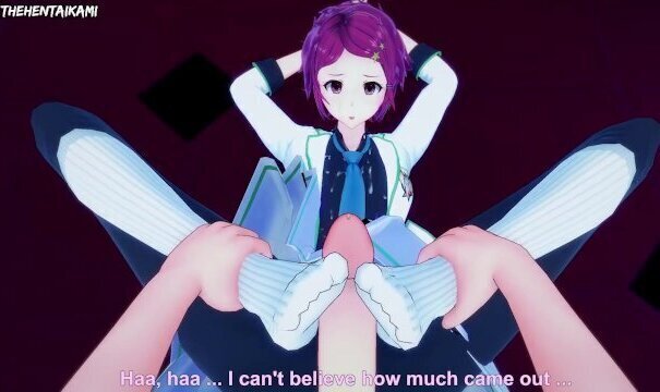 Koito Minase from Musaigen Phantom World Gives Footjob Hentai