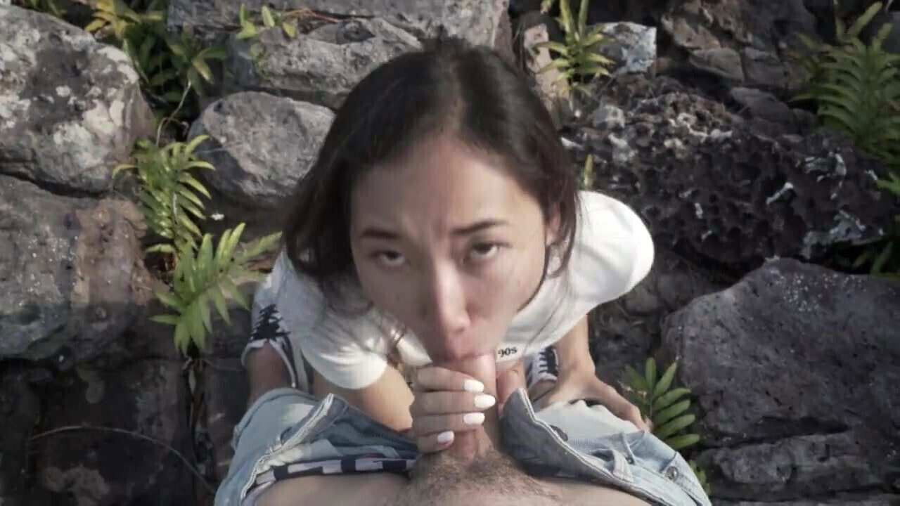 Asian Sucking Fucked Outside Ocean