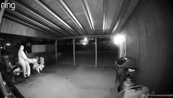 bent over on back porch