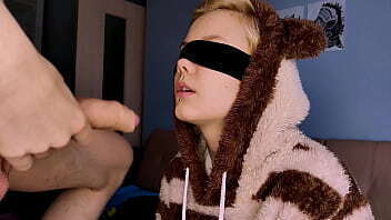 girl in a bear costume enjoys a honey dick