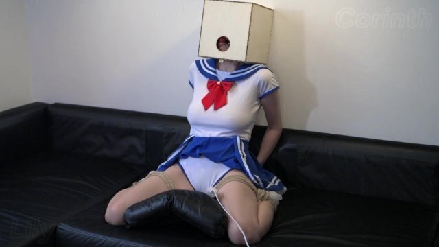 Self-bondage schoolgirl Corinth keeps vibing after drilling neighbour sneakily cums