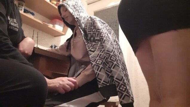 While housekeeper preparing dinner, quietly masturbated each other behind back