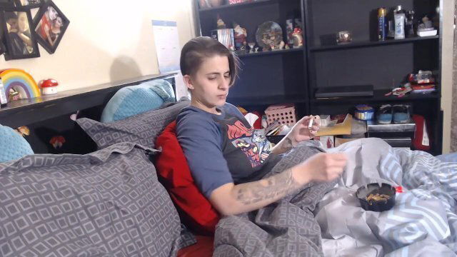 Short Hair Lesbian Smoking