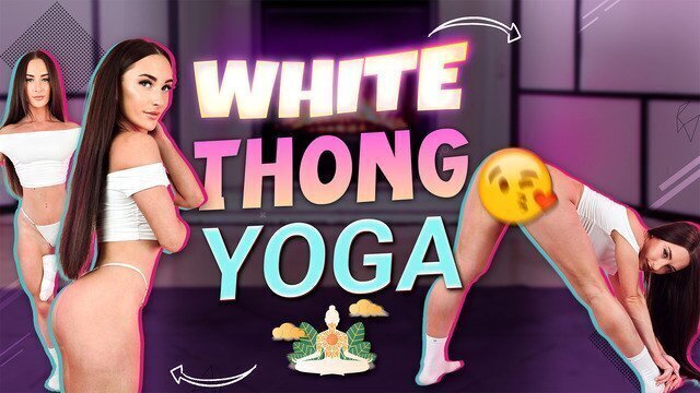 Sexy White Thong Yoga Workout