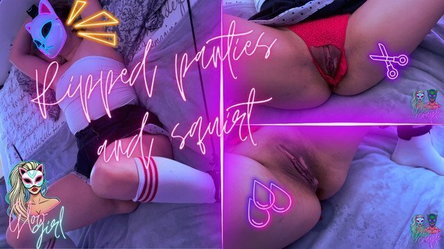 tied RIPP PANTIES destroyed pussy until SQUIRTED over