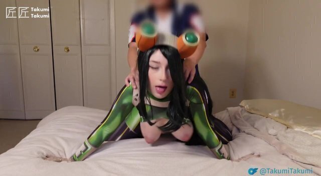 Froppy gets mouthful cum. Homemade amwf cosplay