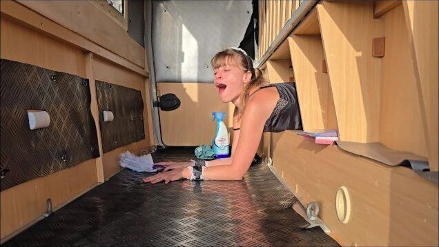 cleaning lady does extra boss's camper fucks hard doggy style Almasol.