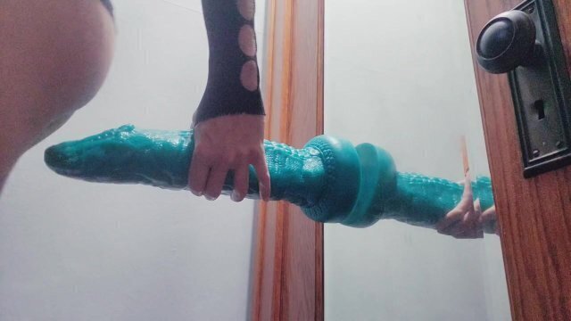 femboy fucks monster dildo huge orgasm.