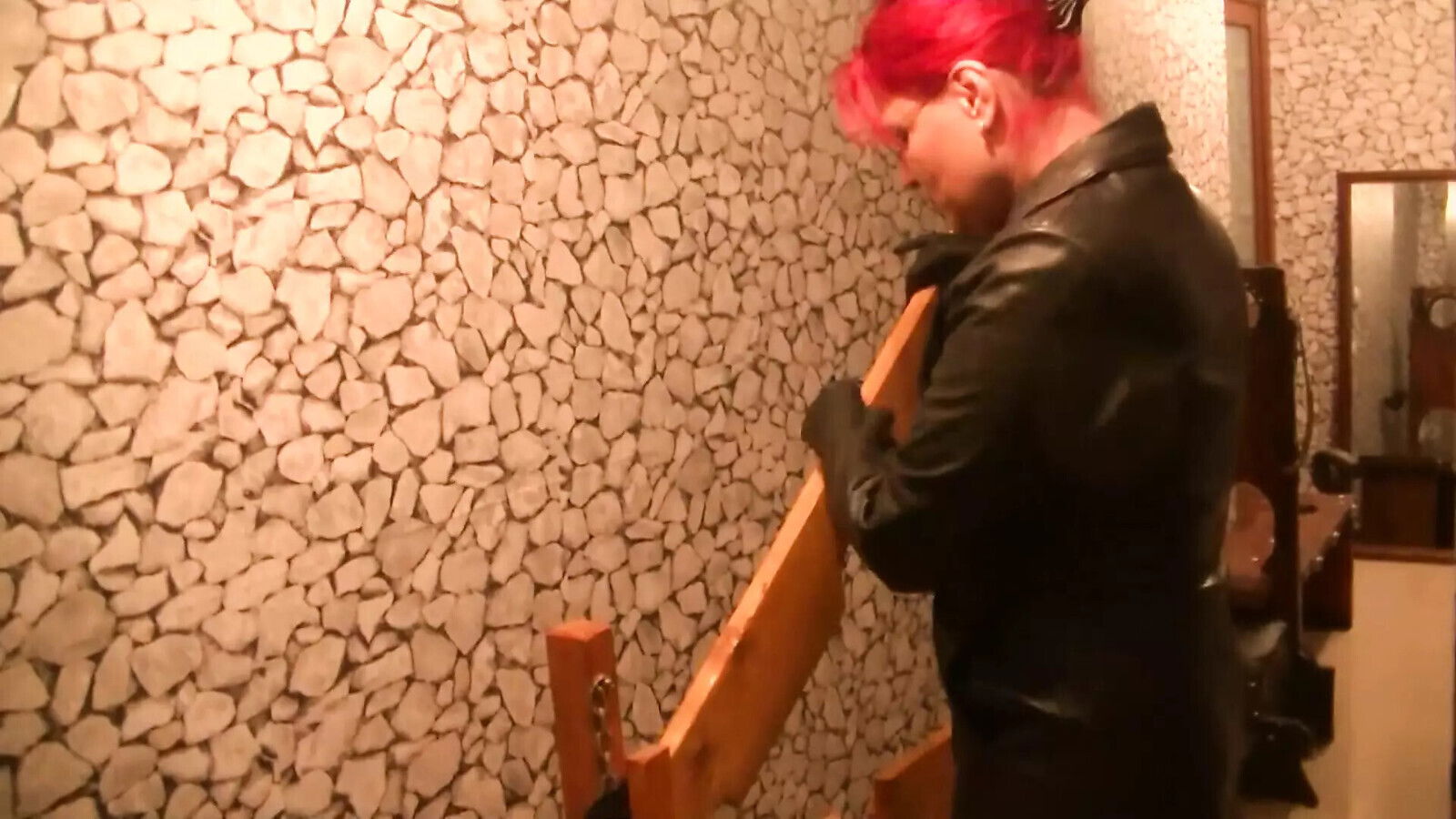 .Goddess Andreea excited toilet seethrough catsuit