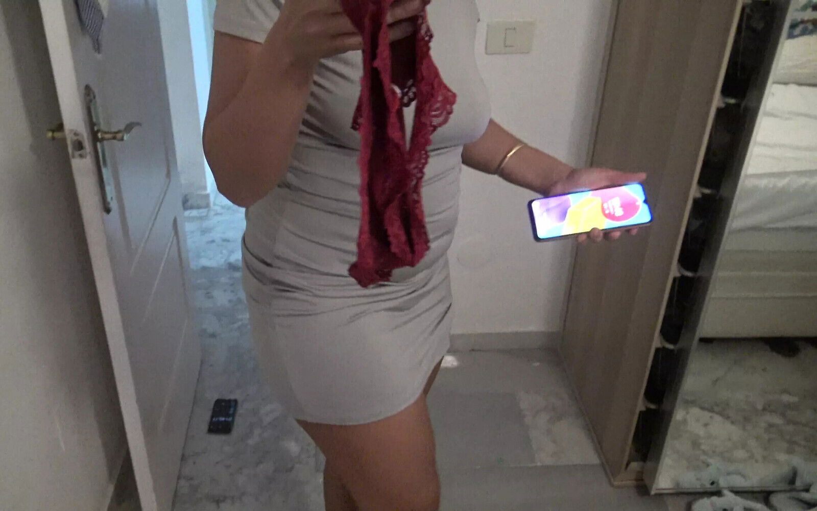 year stepmothers lets horny stepson look hairy pussy while masturbates