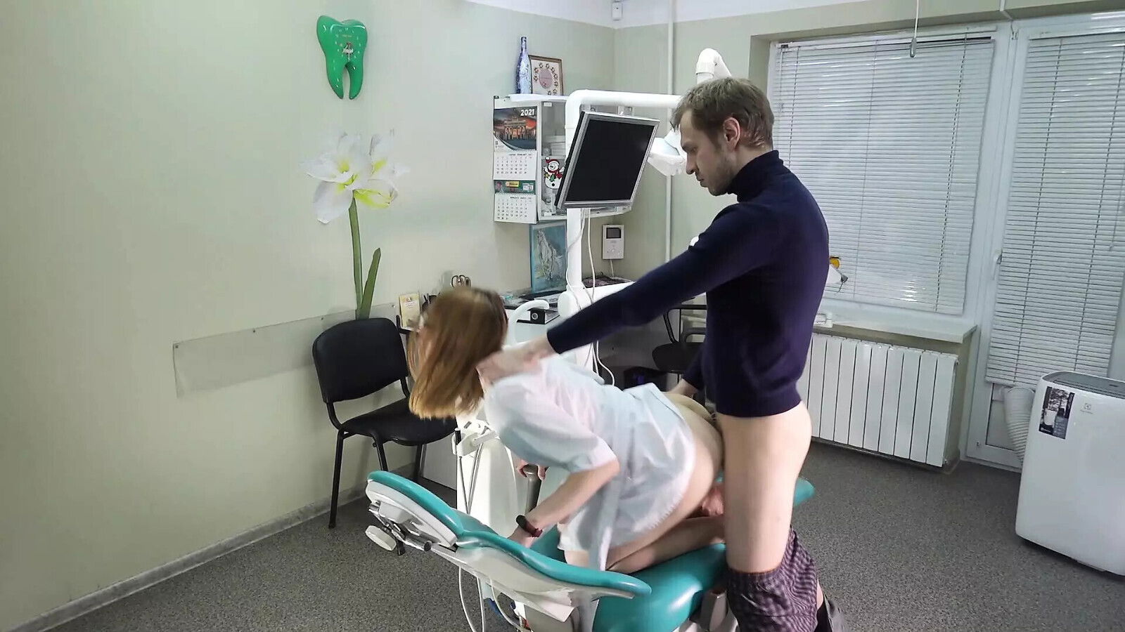 Fucked doctor doggy style position office during appointment. fucked cowgirl position