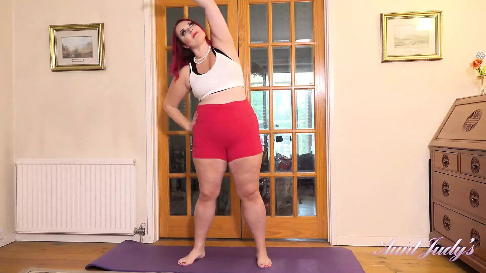 Auntjudys Chubby Amateur Redhead MILF Juliet PAWG Workout