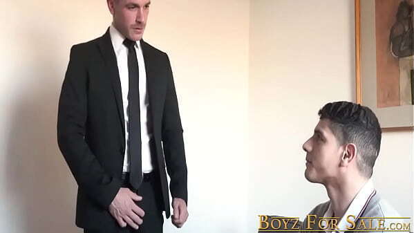 Hottie Bastian Karim bent over hardcore drilling session with suited Apolo Adrii