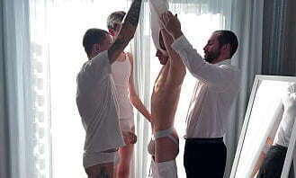 daddy brought a sweet twink to guys with big dicks and they fucked him hard and finished in his ass