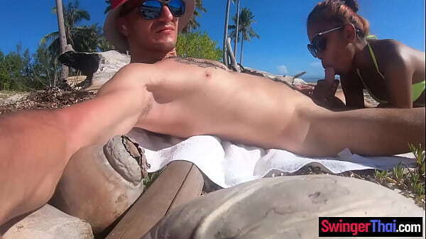 Beach fuck public with sexy amateur Thai girlfriend loved
