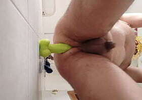 Green dildo in my ass