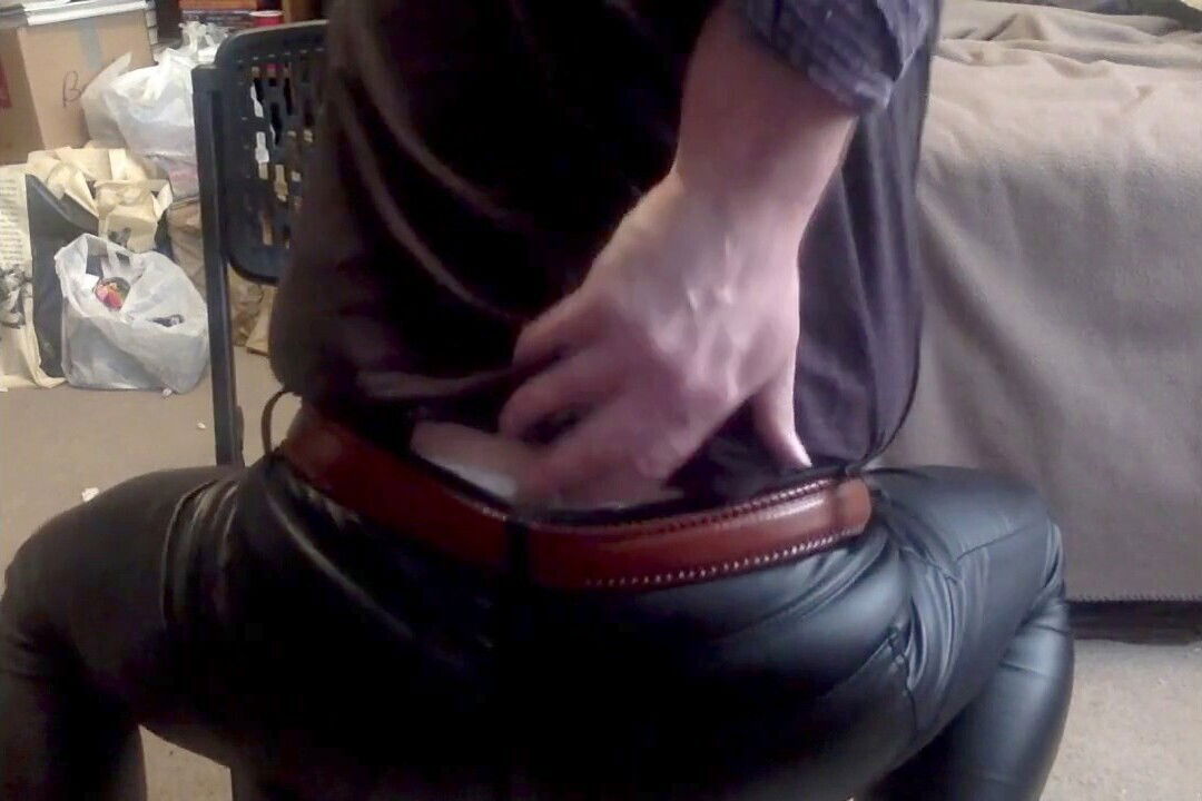 sexy panties peek leather jeans again?