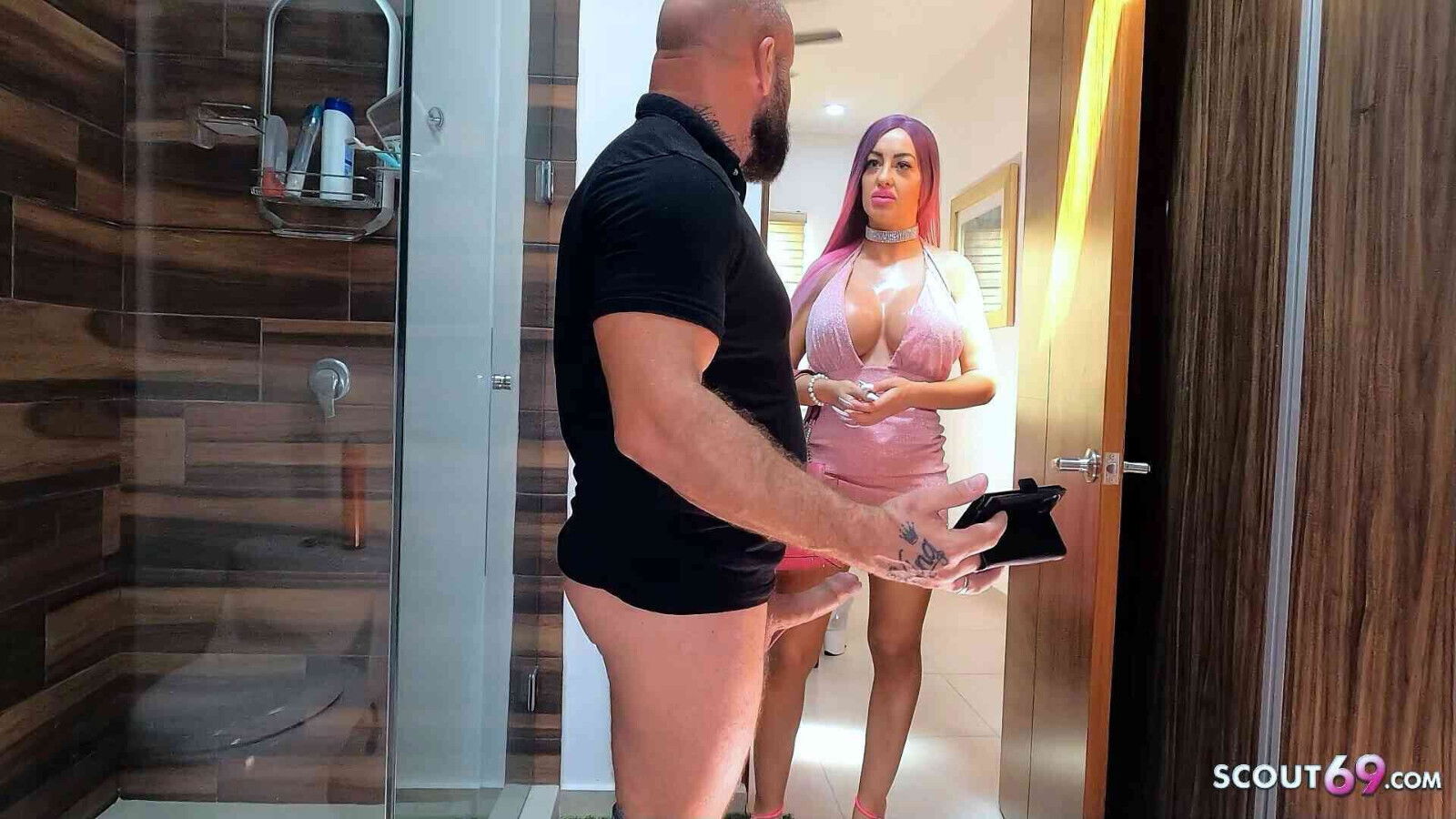 German caught Jerk Fuck Asshole Bathroom