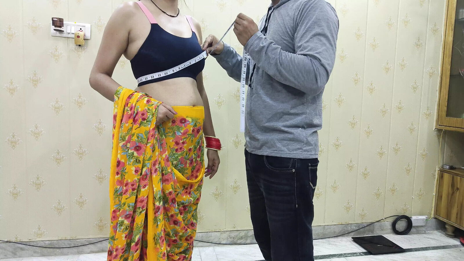 Indian Bhabhi with tailor master Hindi Dirty Talk