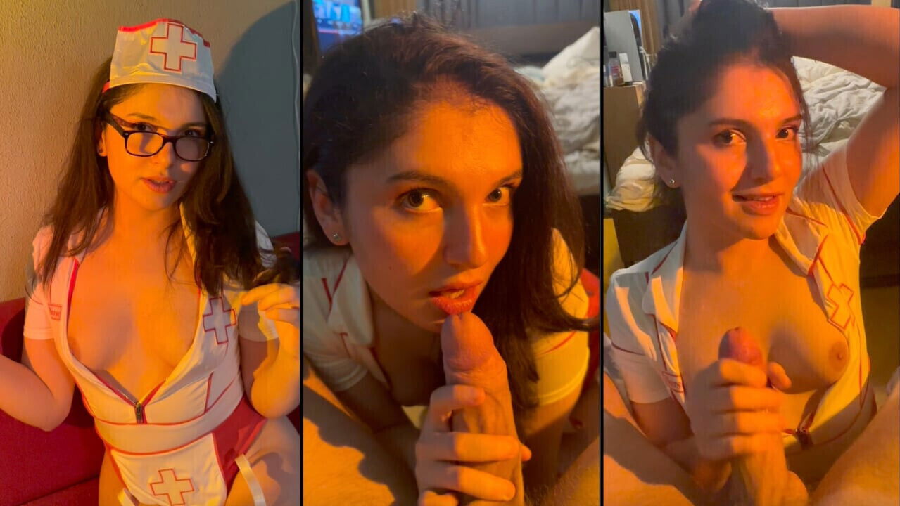 Sexy Trans Nurse Sucks Gets Facialized