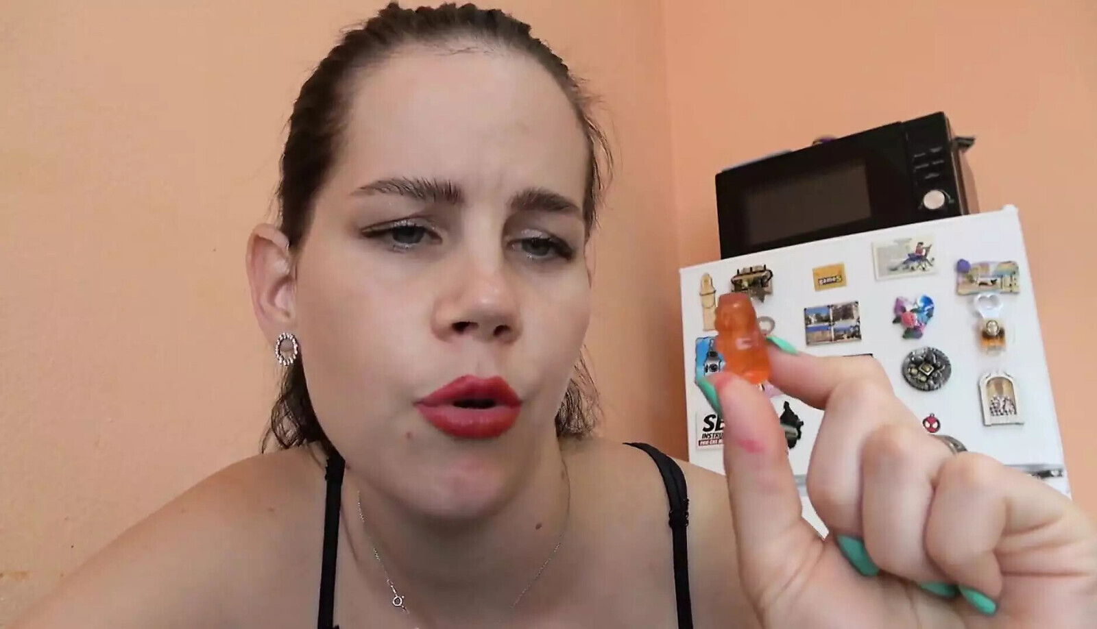 Giantess Eats Tiny Gummy Bear Friends