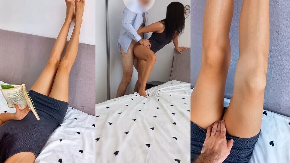 italian roommate sexy legs while reading, horny fucked hard first time