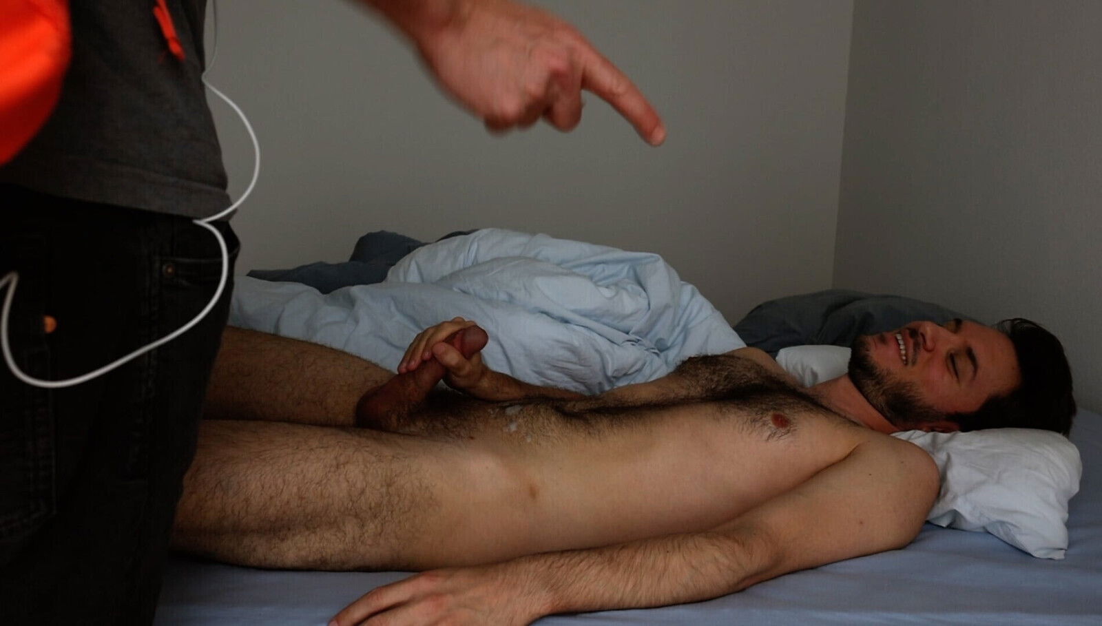 Friend caught roommate jerking cum!