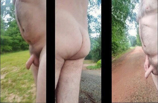 Naked Exhibitionist Morning Masturbation Outside Rain