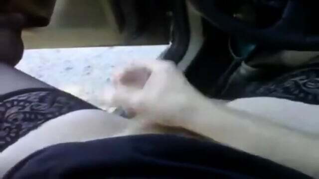 Crossdresser Bear Jerking Outdoors Nylons