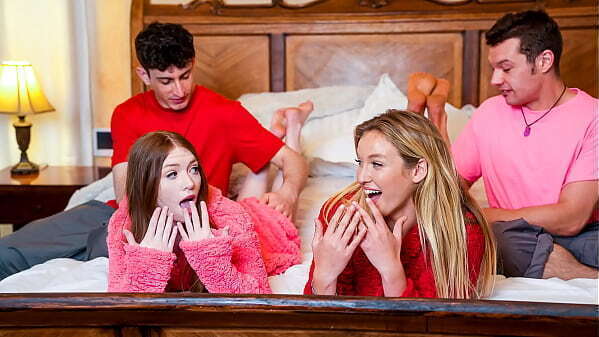 Pervy Stepsisters Lure Their Stepbrothers Into Having Foursome Swapsister