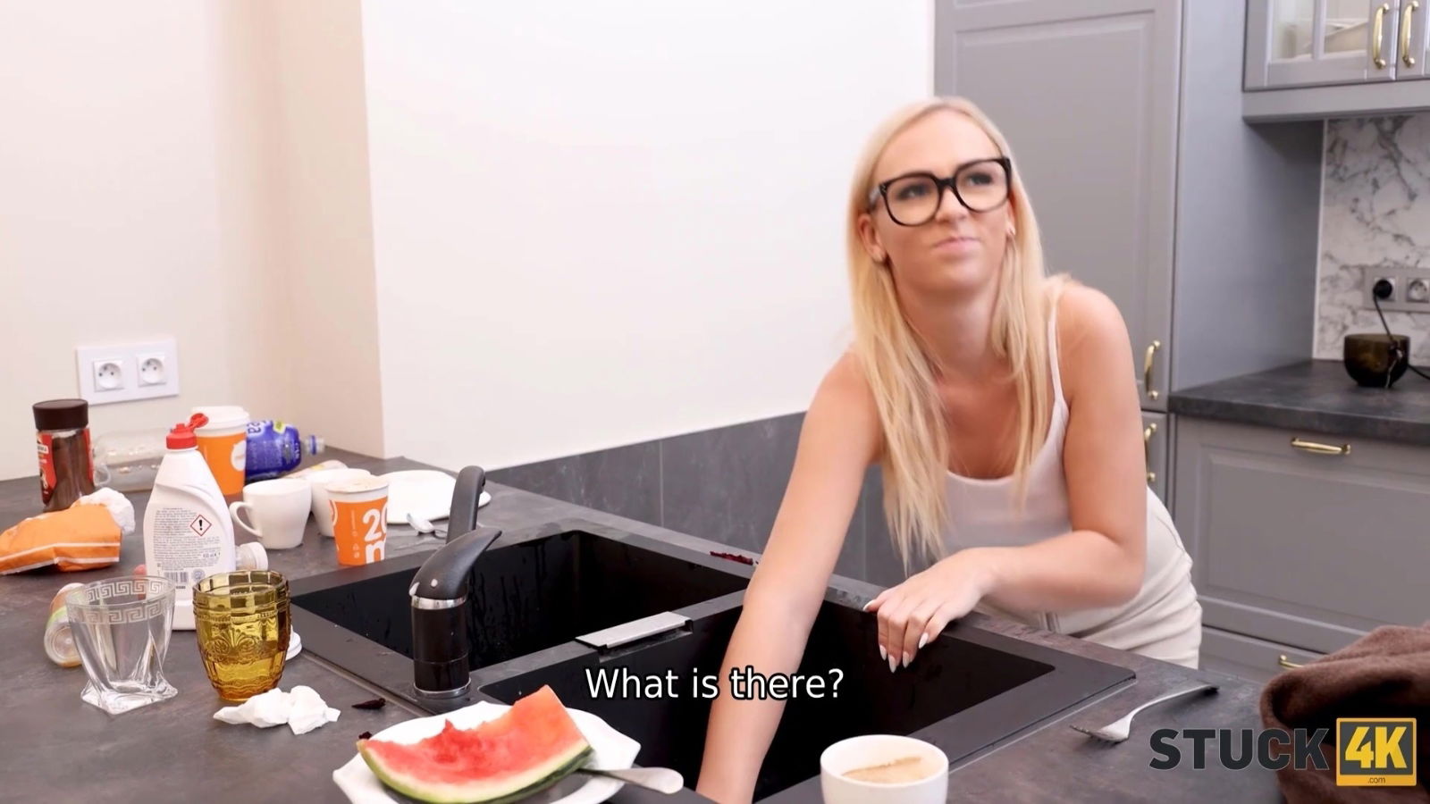 Cute bitch didn't expect fuck kitchen